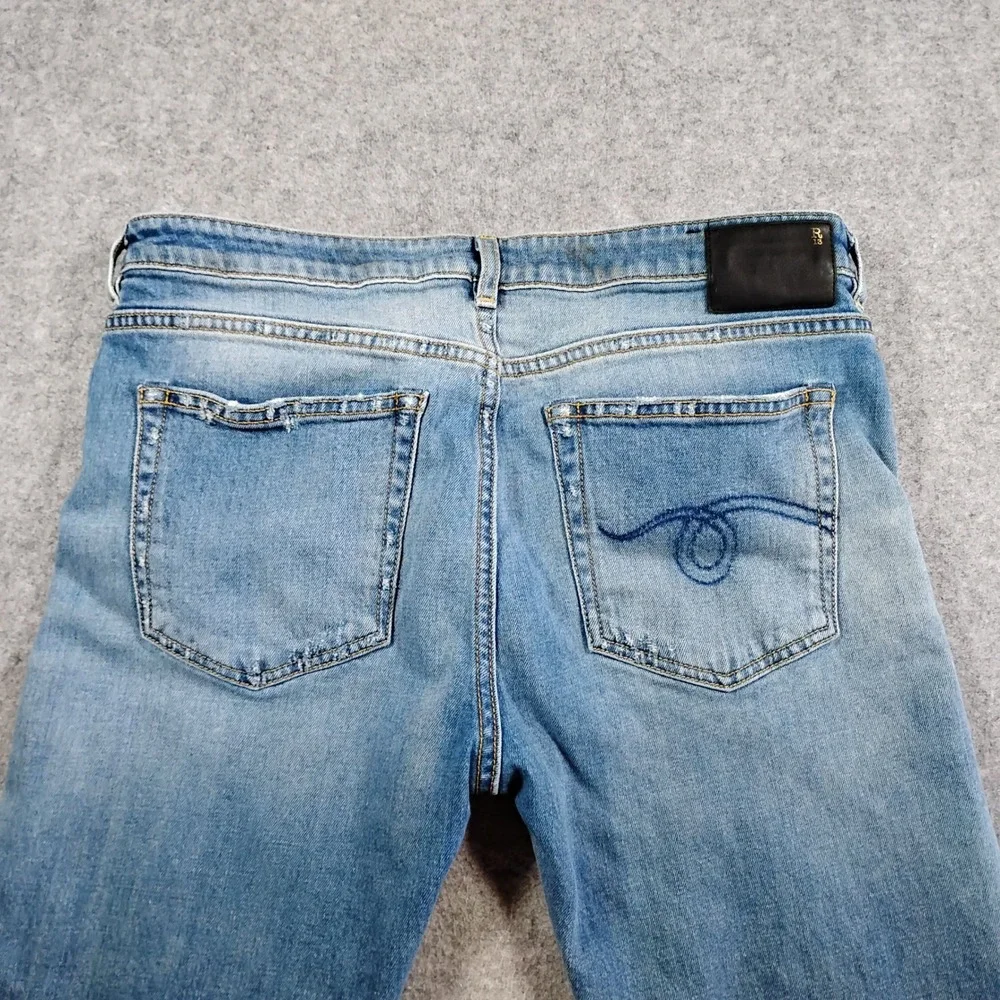 R13 Mens Slim Fit Light Wash Distressed Blue Jeans Made in Italy  32x27 - Picture 15 of 16